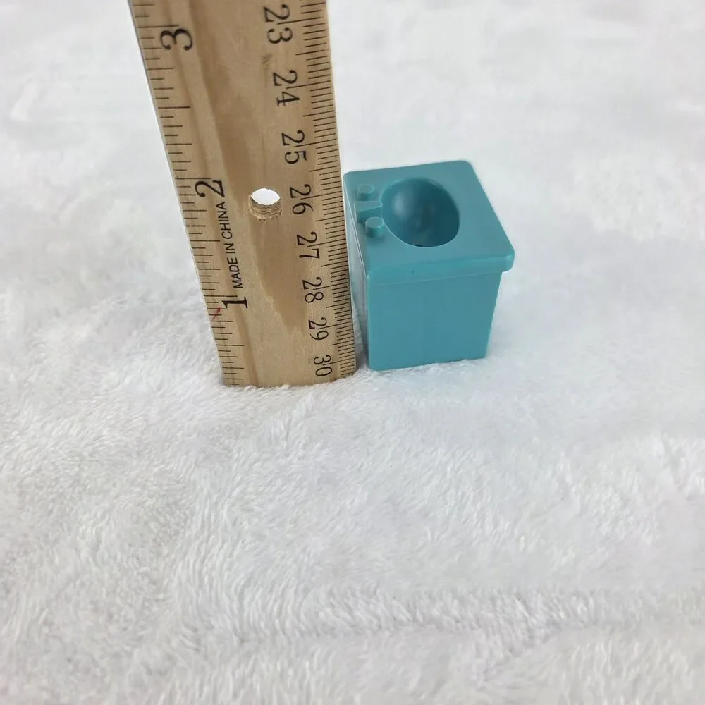Vintage Fisher Price Little People Bathroom Set Blue Tub Sink Toilet Scale 4 Pc